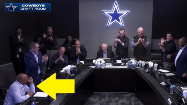 Chris Vaughn in the Cowboys room