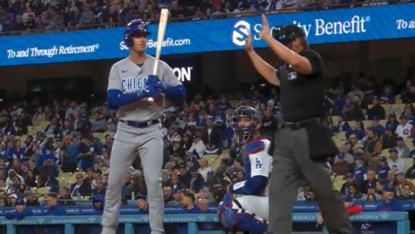 Cody Bellinger and an umpire