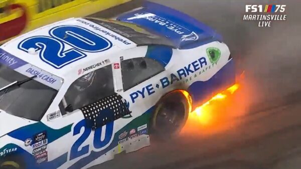 John Hunter Nemecheck car on fire