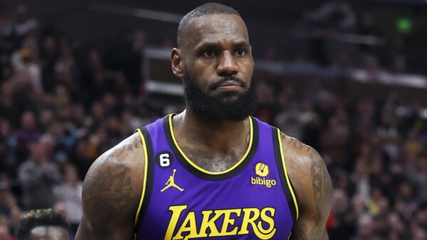LeBron James in a Lakers jersey