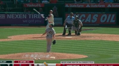Shohei Ohtani after a swing