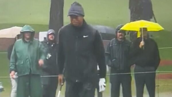 Tiger Woods grimaces