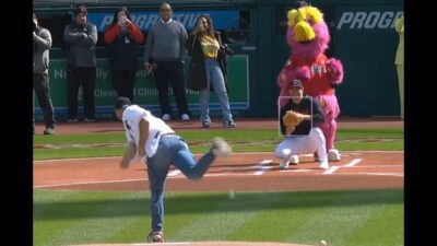 Travis Kelce first pitch