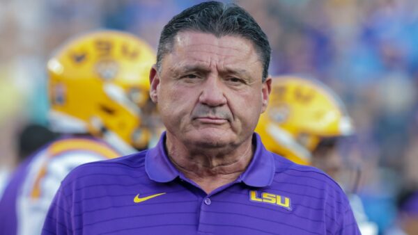 Ed Orgeron in an LSU shirt