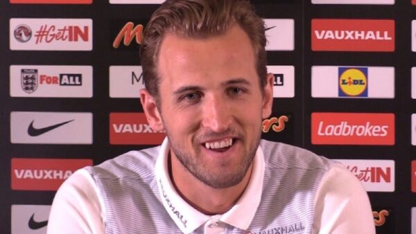 Harry Kane at a press conference