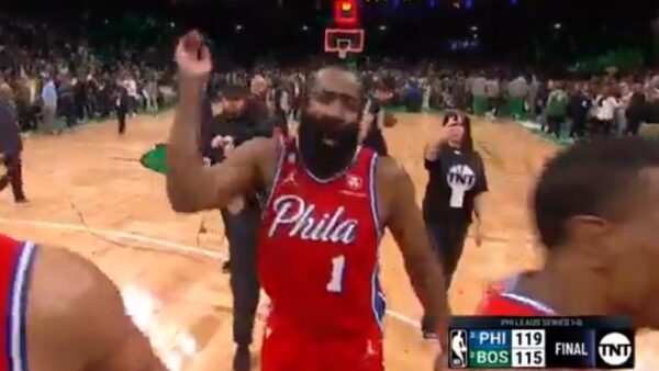 James Harden waves