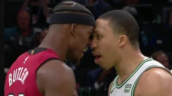 Jimmy Butler and Grant Williams butting heads