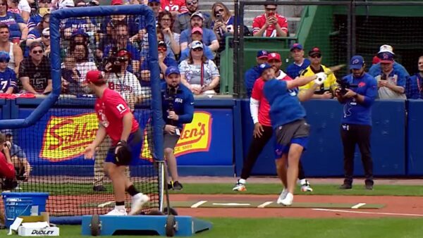 Josh Allen swings a baseball bat