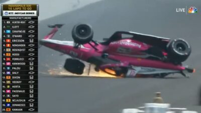 Kyle Kirkwood car flipped