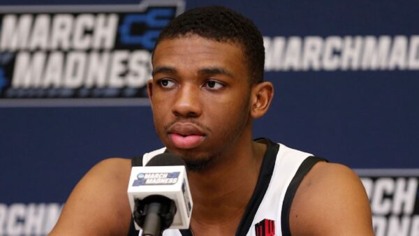 Lamont Butler at a press conference