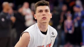 Tyler Herro in warmups