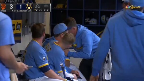 Willy Adames in the dugout