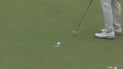 Gordon Sargent misses a short putt