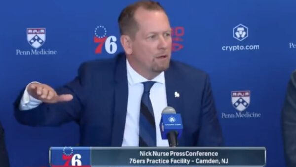 Nick Nurse at his first Sixers press conference