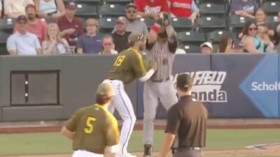 Robbie Tenerowicz runs into a tag