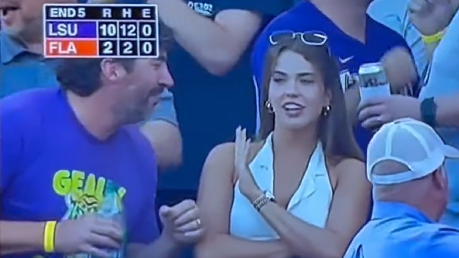 Video: LSU fan appears to get rejected by girl during College World Series