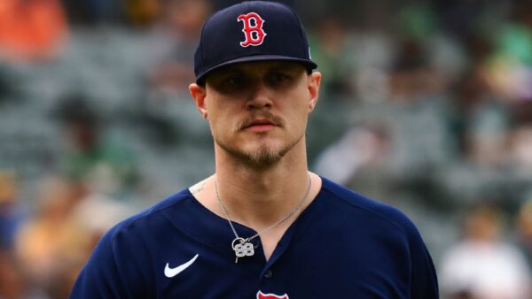 Tanner Houck in his Red Sox uniform