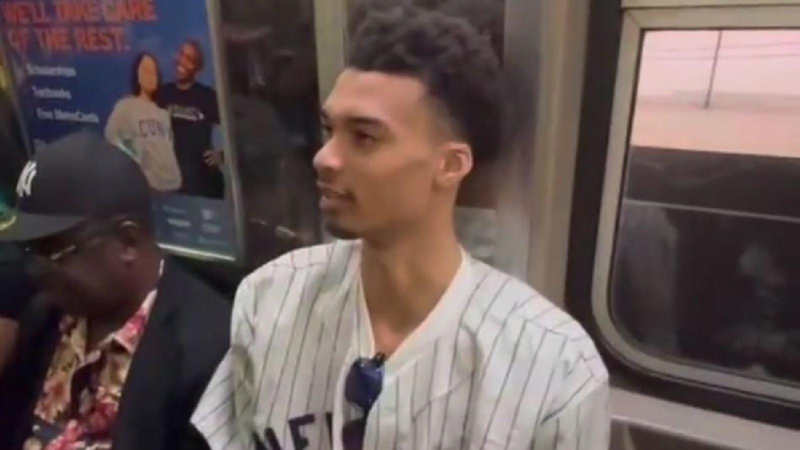 Victor Wembanyama Takes the Subway to Yankee Stadium to Throw