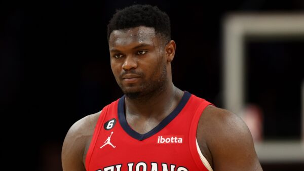 Zion Williamson in a Pelicans jersey