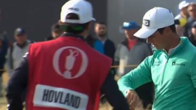 Viktor Hovland gets pooped on