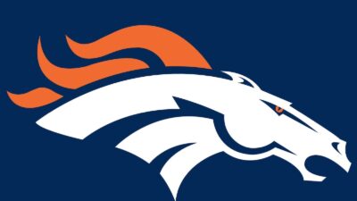 The logo of the Denver Broncos