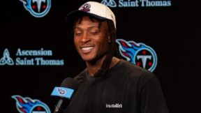 DeAndre Hopkins in a Titans hat