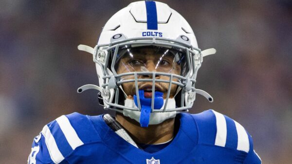 Jonathan Taylor in a Colts helmet