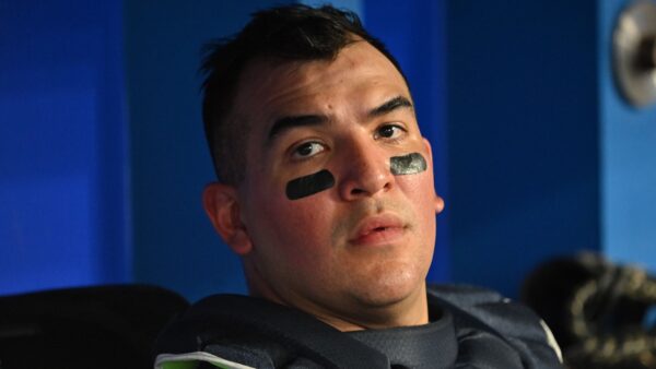 Jose Trevino in the dugout