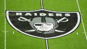 The Raiders logo at midfield