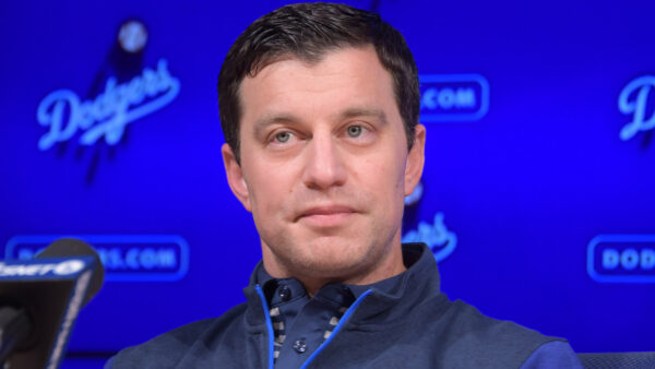 Andrew Friedman at a press conference