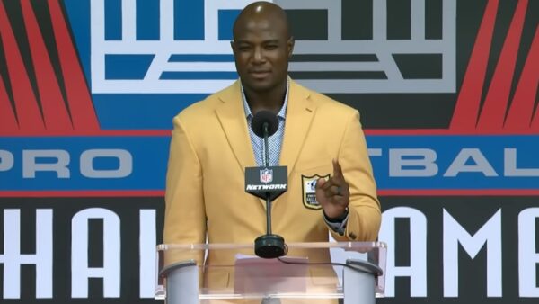DeMarcus Ware in a Hall of Fame jacket