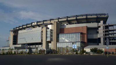 An exterior view of Gillette Stadium