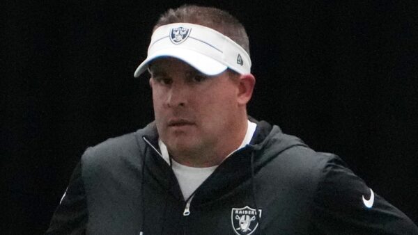 Josh McDaniels in a visor