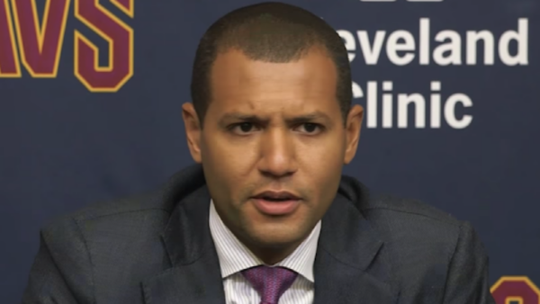 Koby Altman at a press conference