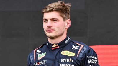 Max Verstappen on the podium