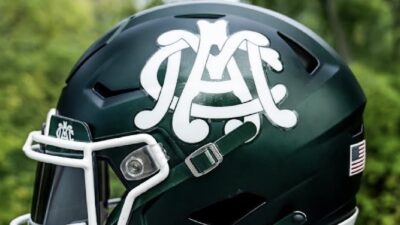 A Michigan State helmet