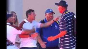 Rory McIlroy points his finger