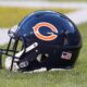 Bears helmet on the field