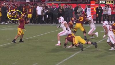 USC QB Caleb Williams fumbles against Utah