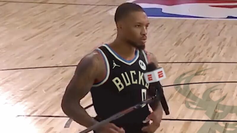 Fake Damian Lillard interview in a Bucks uniform posted by ESPN
