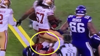 Dre Greenlaw throws a cheap shot