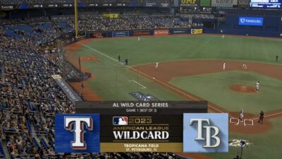 Tropicana Field looking empty during a playoff game