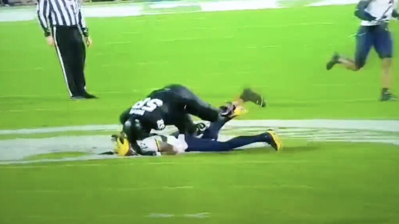 Spencer Brown throws a cheap shot