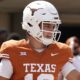 Arch Manning in a Texas helmet