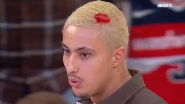 Kyle Kuzma with lipstick in his hair