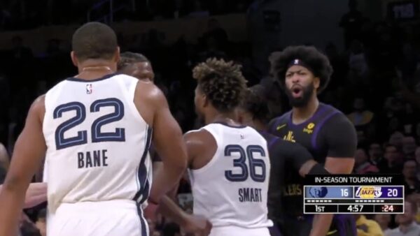 Lakers star Anthony Davis in a shouting match with Grizzlies wing Desmond Bane