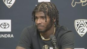 Shedeur Sanders at a press conference