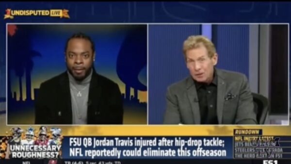 Skip Bayless and Richard Sherman on a debate show