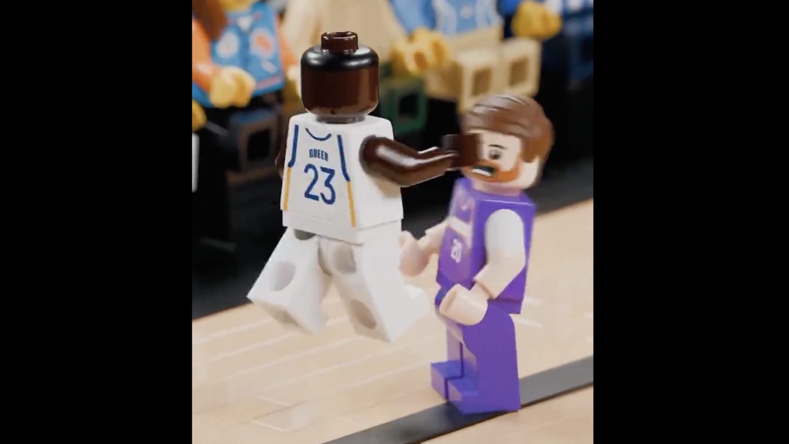 Warriors star Draymond Green in Lego form striking Jusuf Nurkic