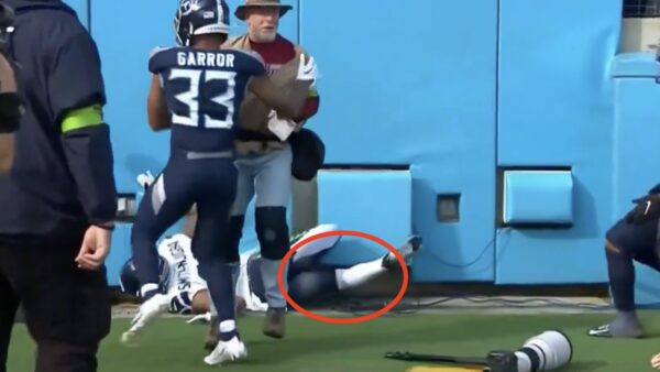 Seahawks wide receiver Jaxon Smith-Njigba crashes into a wall